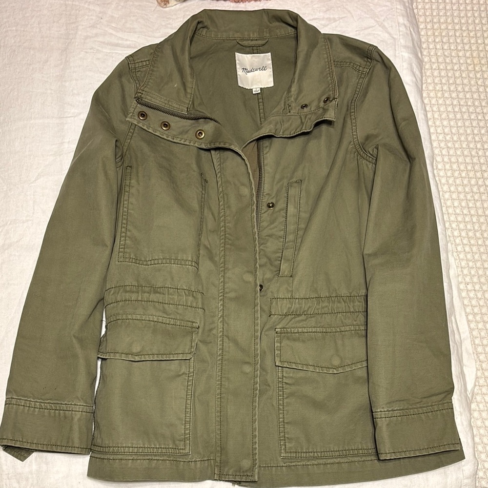 Madewell Green Utility Jacket with Structured Shoulders